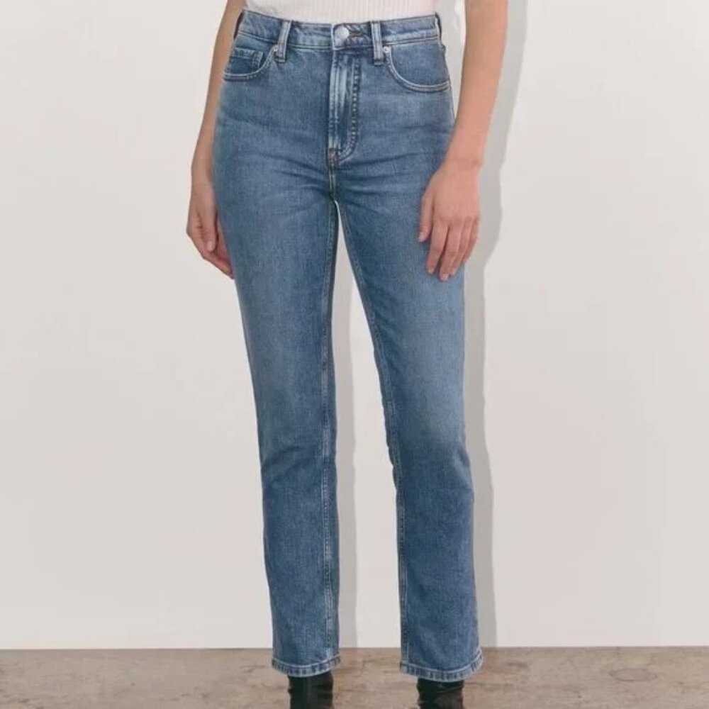 Everlane Blue The Cheeky Jean Straight Leg Zip Fly Medium Wash Size 25
